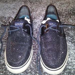 Sperry Top-Sider Black glitter sparkle sequence